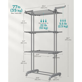 Four Tier Large Clothes Airer Foldable Drying Rack, 12 of 12