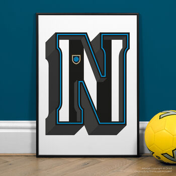 Newcastle, A To Z Football Prints And Posters, 3 of 6