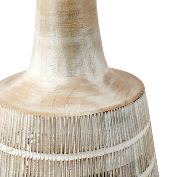 White Wash Wood Textured Table Lamp With Tall Neck, 7 of 9
