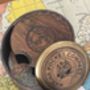 Vintage Replica Brass Pocket Compass With Case, thumbnail 1 of 5