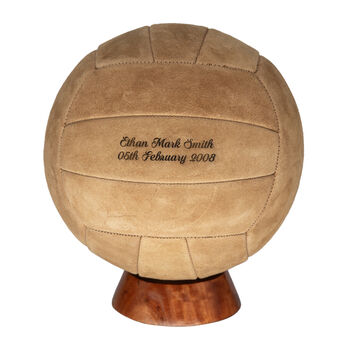 Personalised Engraved Hand Sewn Suede Leather Football Ball Size Five, 12 of 12