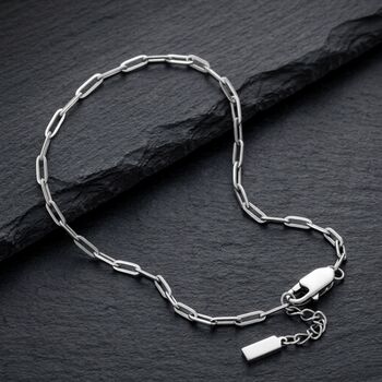Paperclip Chain Silver Bracelet, 7 of 10