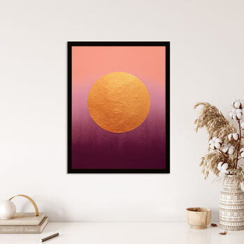 Aubergine Gold Abstract Mauve Peach Pink Wall Art Print, 4 of 6