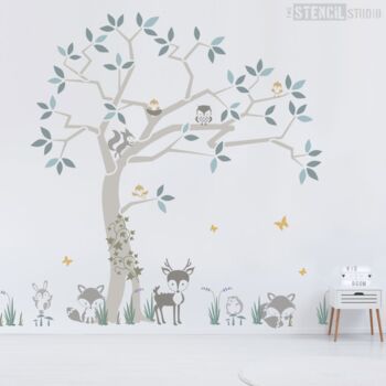 Woodland Tree And Animals Stencil Pack, 4 of 12
