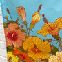 Tropical Hibiscus Flower Cotton Tea Towel, thumbnail 6 of 8