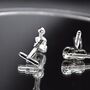 Violin Silver Cufflinks Gift For Musicians 316 L Stainless Steel Rock Accessory, thumbnail 4 of 4
