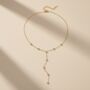 Dainty Turquoise Lariat Necklace, thumbnail 2 of 3