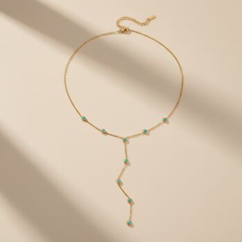 Dainty Turquoise Lariat Necklace, 2 of 3