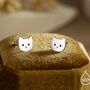 Cute Kitty Cat Stud Earrings, thumbnail 1 of 11
