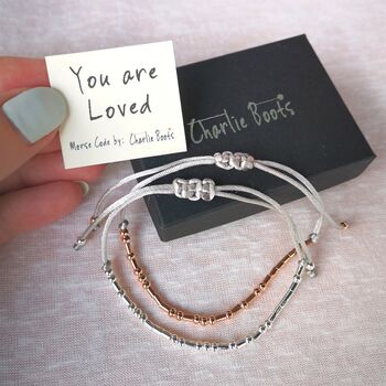 You Are Loved Morse Code Bracelet, 4 of 9