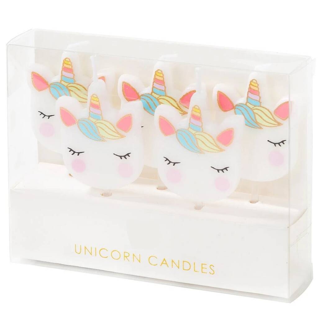 Unicorn Birthday Cake Candles Two Packs Of Five By Bunting & Barrow