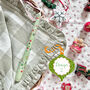 Hand Painted Green Christmas Taper Candles, thumbnail 2 of 6