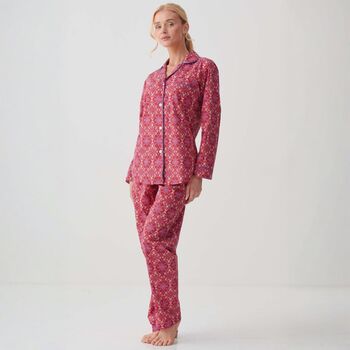 Women's 'Byzantine' Paisley Crisp Cotton Pyjama Set, 2 of 4