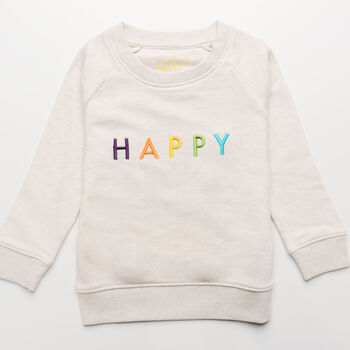 'Happy' Embroidered Children's Sweatshirt, 11 of 12
