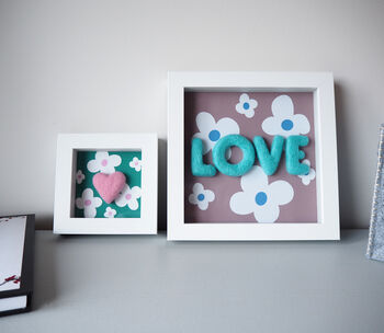 Mini Box Frame Heart And Daisy Print, 5 of 10
