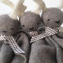 Cashmere Personalised Reindeer Baby Comforter, thumbnail 6 of 8