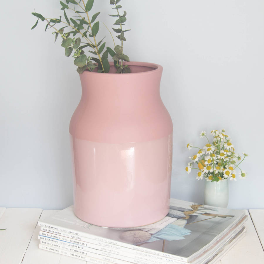 Large Dipped Peach Pink Vase By Iamia