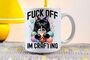 Funny Fuck Off I'm Crafting 11 Fl Oz Glossy Mug Cat, thumbnail 1 of 3