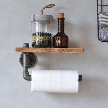 Industrial Kitchen Towel Holder And Shelf, 2 of 3