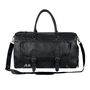 Black Leather Overnight Bag With Shoe Compartment, thumbnail 4 of 12