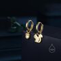Cute Squirrel And Acorn Dangle Huggie Hoops, thumbnail 3 of 11