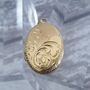 Handmade 9ct Gold Oval Locket With Hand Engraving, thumbnail 1 of 7