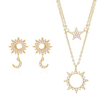 Sun And Star Gift Set | Necklace And Drop Earrings, 2 of 5
