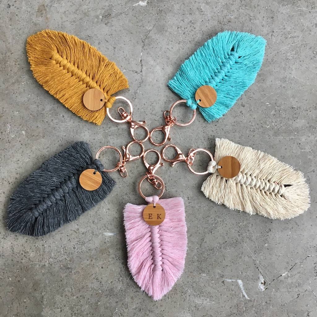 Personalised Macrame Keyring By Idyll Home