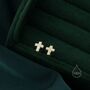 Sterling Silver Very Tiny Cross Stud Earrings, thumbnail 3 of 12