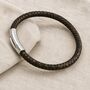 Men's Leather Plait Bracelet With Easy Clasp, thumbnail 5 of 8