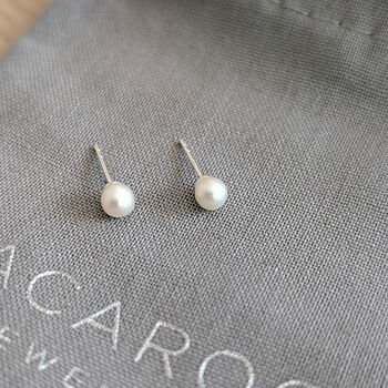 Freshwater Pearl Stud Earrings, 3 of 7