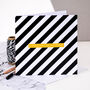 Black And White Stripe Congratulations Card, thumbnail 1 of 3