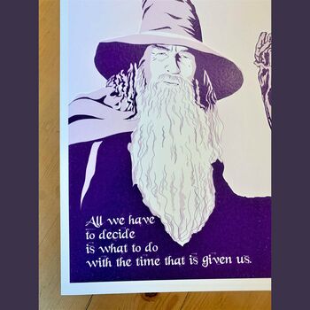 Lord Of The Rings Gandalf Portrait And Quote Print, 4 of 10