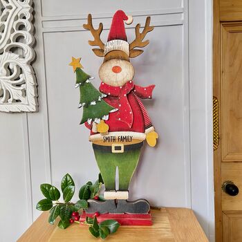 Personalised Large Christmas Reindeer Decoration, 5 of 6