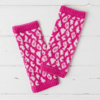 Bright Leopard Knitted Wrist Warmers, 8 of 10