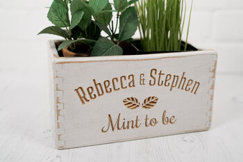 Wooden Carved Personalised Plant Pot Holder, 3 of 4
