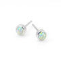 Sterling Silver White Opal Micro Stud Earrings: October Birthstone – 4mm, thumbnail 3 of 9