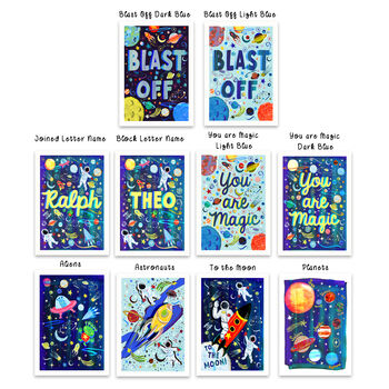 Personalised Children’s Space Prints – Set Of Two To Six, 5 of 12