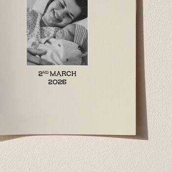 Personalised New Mum Photo Print With Date, 9 of 12