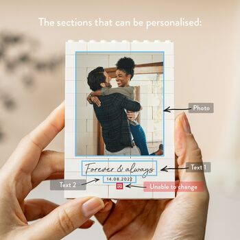 Personalised Romantic Style Block For Couple, 3 of 11