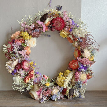 Colour Pop Bright Dried Flower Wreath, 2 of 4