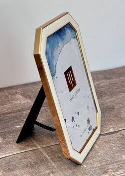 Isaac Jacobs White And Gold Octagonal Photo Frame, 3 of 3