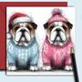 Bulldog Christmas Card. Friends, thumbnail 1 of 2
