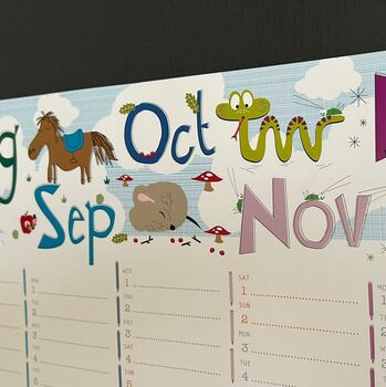 Large 2025 Rainbow Wall Planner Pet Calendar, 7 of 9