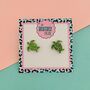 Turtle Glitter Studs, thumbnail 5 of 5
