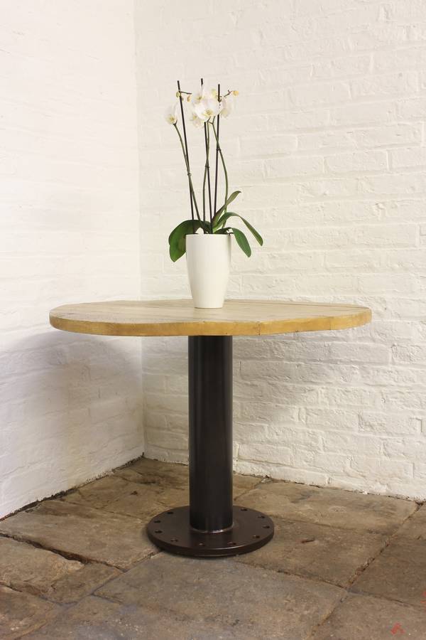 Savary Reclaimed Scaffolding Pedestal Table, 1 of 6