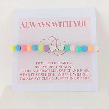 Back To School Kids Beaded Heart Bracelet Gift, 2 of 5