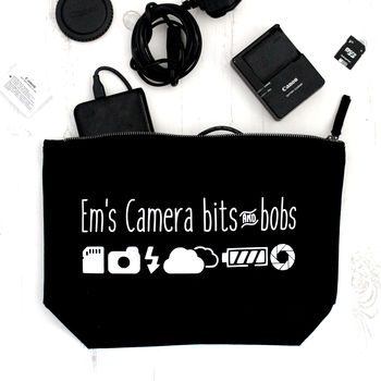 Personalised Canvas Camera Accessories Bag, 2 of 7
