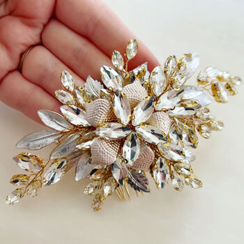 Gold Leaf Bridal Hair Comb, 2 of 3