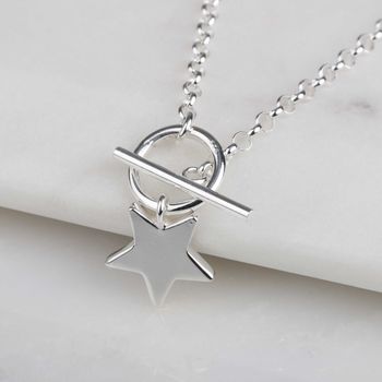 Solid Silver Star Charm Necklace, 2 of 6